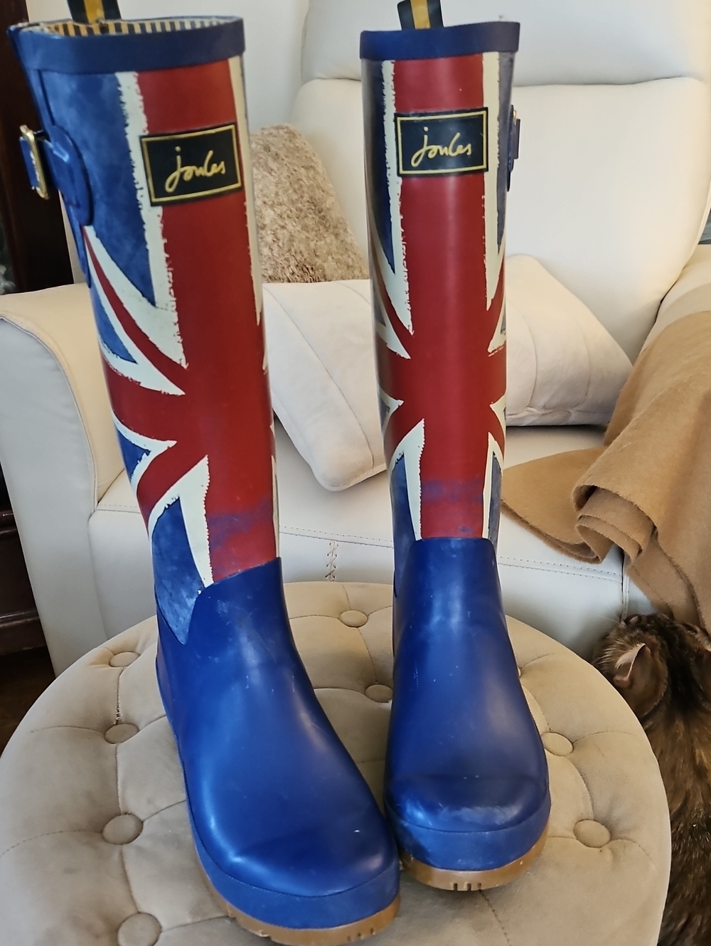 JOULES ""T-JACK" Knee High Pull On Wellies 9M EUC - Picture 4 of 16